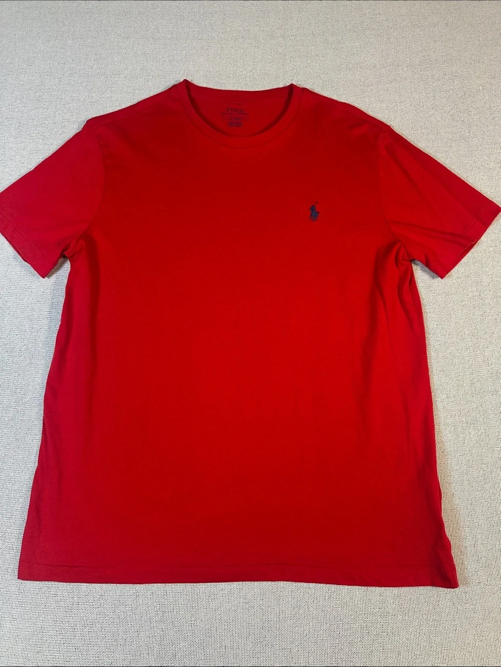 Polo by Ralph Lauren Red Short-Sleeve Crewneck T-Shirt with Navy Pony Medium
